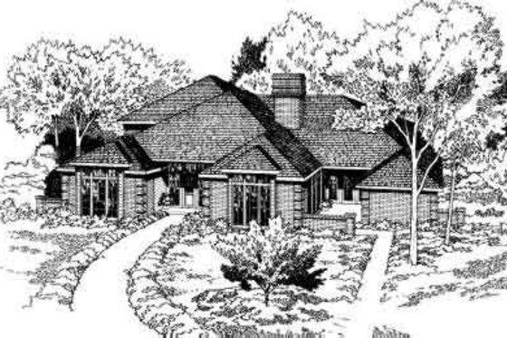 Exterior - Front Elevation House Plan #312-111 - 5 bed, 4.5 bath