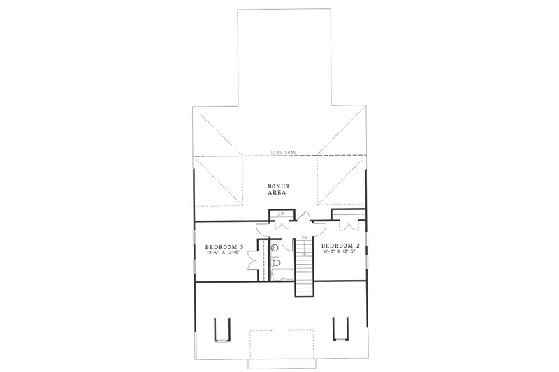 House Blueprint - Floor Plan - Upper Floor for Southern House Plan #17-279 - 3 bed, 2.5 bath