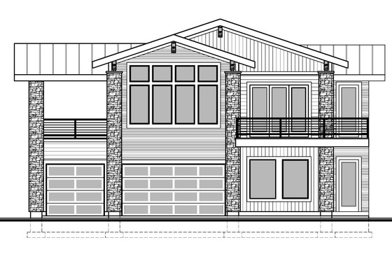 Exterior - Front Elevation 3 for Contemporary House Plan #1073-38 - 3 bed, 2.5 bath