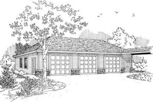 Ranch Exterior - Front Elevation Plan #124-636