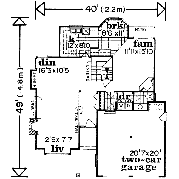 Traditional Floor Plan - Main Floor Plan #47-539