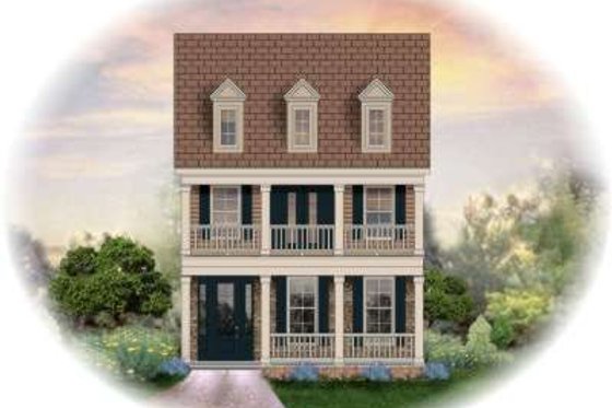 Exterior - Front Elevation for Colonial House Plan #81-1369 - 3 bed, 2.5 bath
