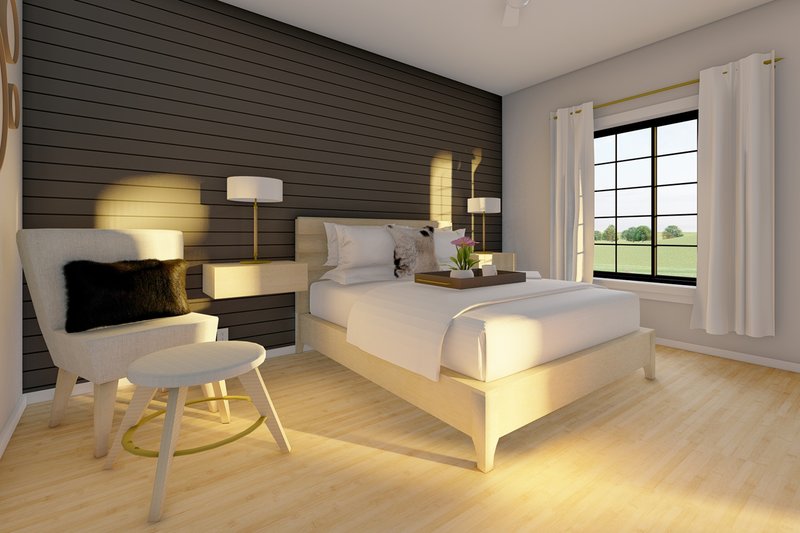 House Blueprint - Interior - Master Bedroom for Ranch House Plan #126-245 - 2 bed, 2 bath