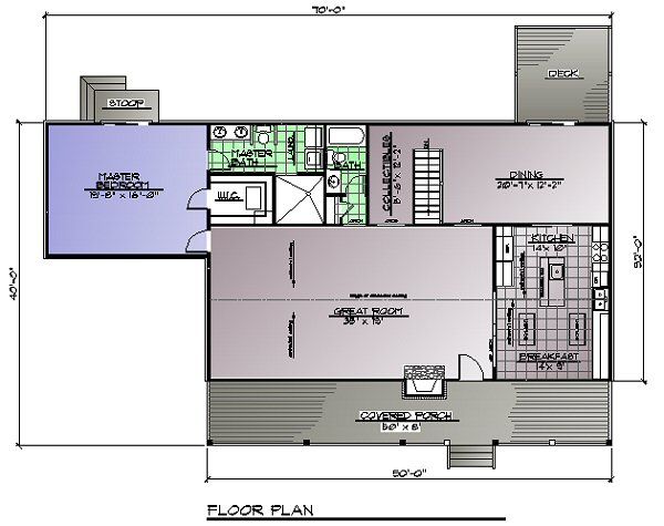 Architectural House Design - Ranch Floor Plan - Main Floor Plan #123-106