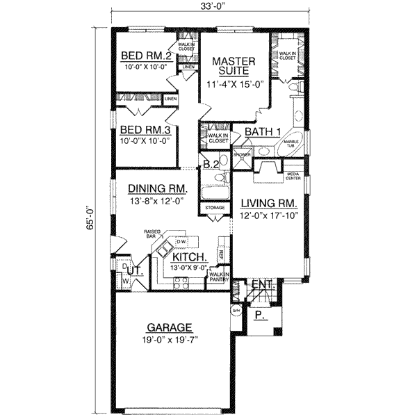 Home Plan - Traditional Floor Plan - Main Floor Plan #40-108