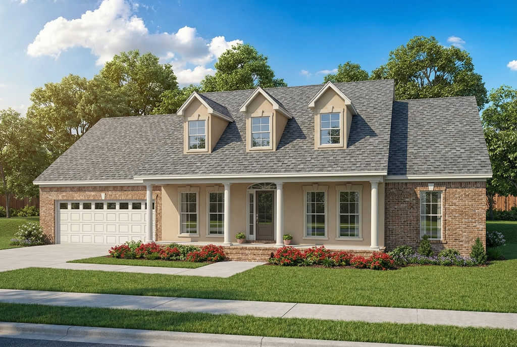 Exterior - Front Elevation 2 for Country House Plan #17-446 - 4 bed, 2 bath