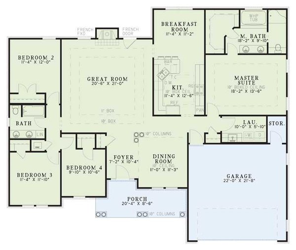 Architectural House Design - Traditional Floor Plan - Main Floor Plan #17-154