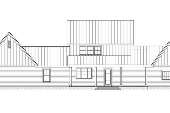 Exterior - Rear Elevation for Farmhouse House Plan #1074-48 - 4 bed, 3 bath