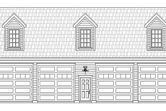 Exterior - Front Elevation 3 for Country House Plan #932-221, 0.5 bath