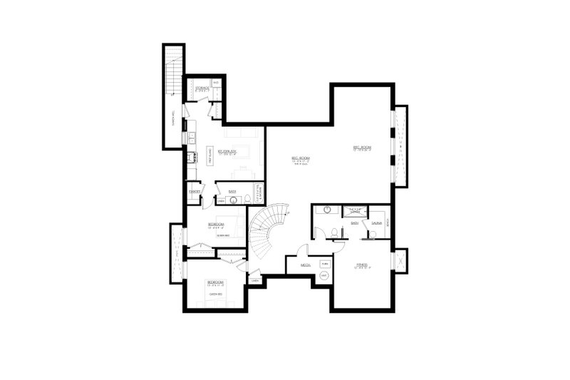 Dream House Plan - Floor Plan - Lower Floor for European House Plan #1114-13 - 4 bed, 3.5 bath