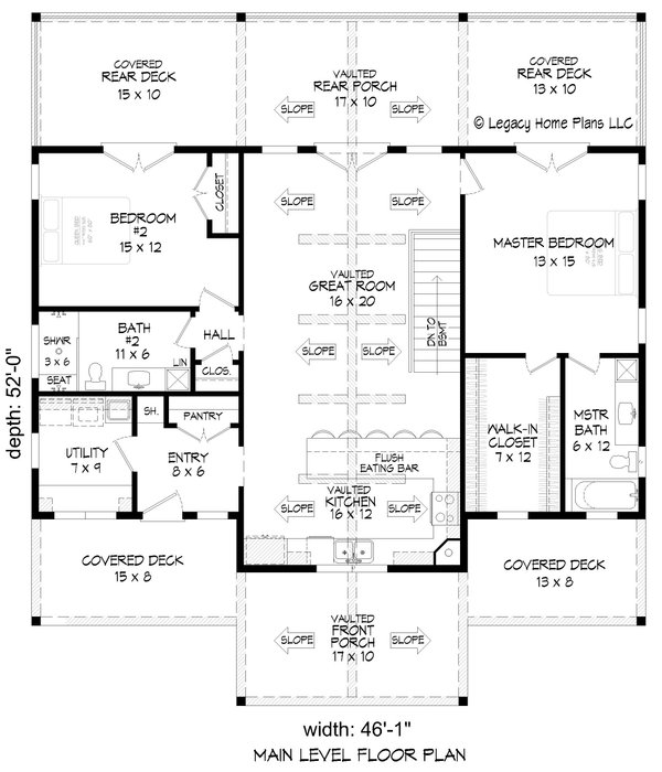 Southern Floor Plan - Main Floor Plan #932-857