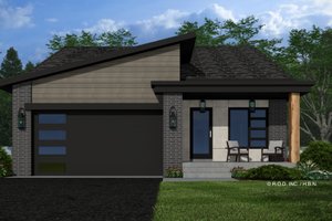 Exterior - Front Elevation 3 for Modern House Plan #51-1501 - 3 bed, 2 bath