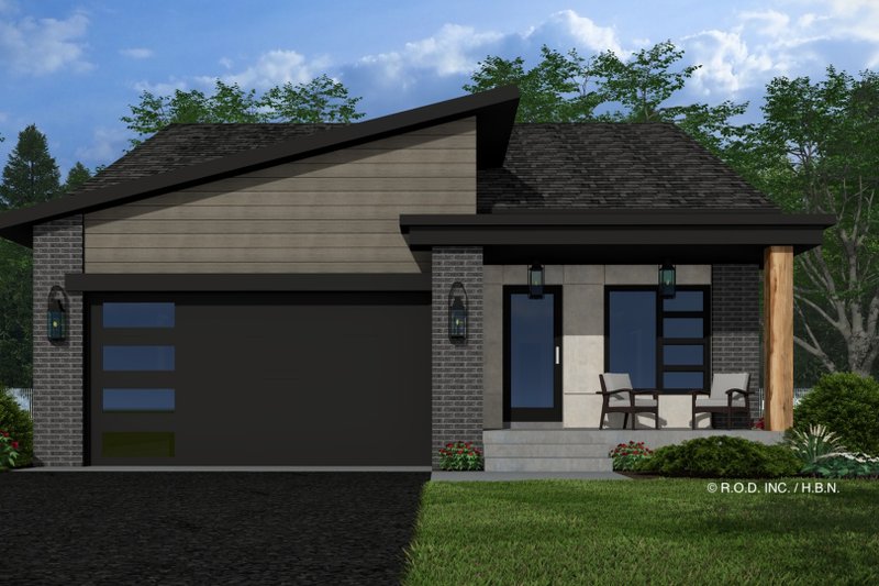 House Plan Design - Exterior - Front Elevation 3 for Modern House Plan #51-1501 - 3 bed, 2 bath