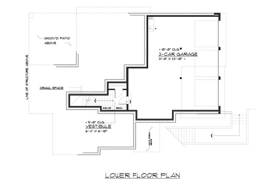 Floor Plan - Lower Floor 1 for Contemporary House Plan #1066-62 - 4 bed, 3.5 bath