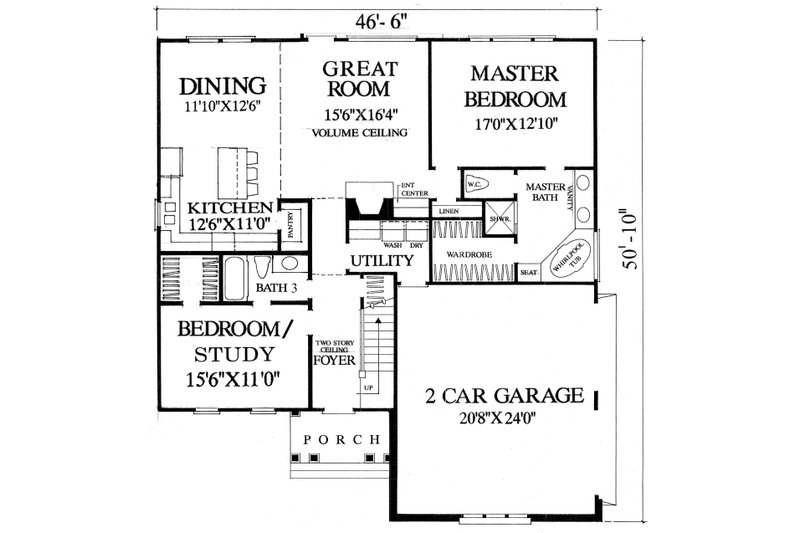 House Blueprint - Floor Plan - Main Floor for Cottage House Plan #137-390 - 5 bed, 3 bath