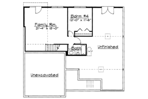 Floor Plan - Lower Floor for Traditional House Plan #31-135 - 3 bed, 2 bath