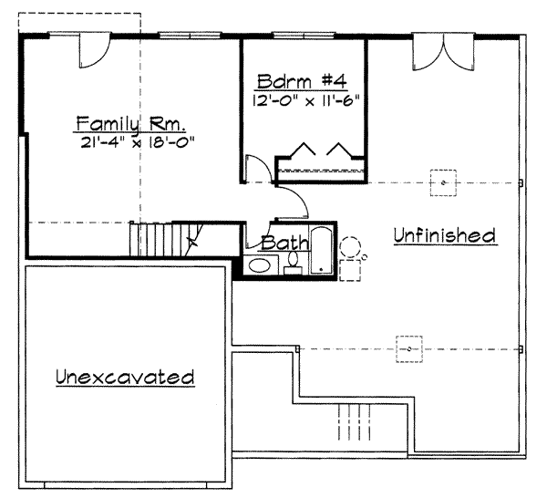 Traditional Floor Plan - Lower Floor Plan #31-135