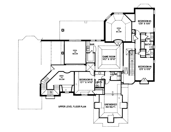 European Floor Plan - Upper Floor Plan #141-325