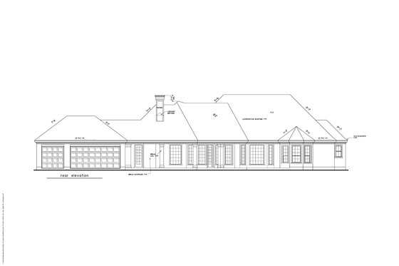 Exterior - Rear Elevation for European House Plan #411-556 - 4 bed, 3.5 bath
