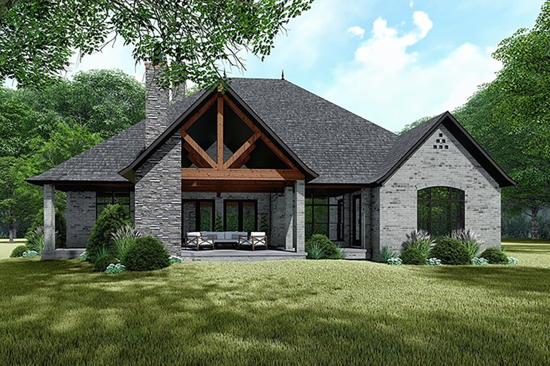 Dream House Plan - Exterior - Rear Elevation for European House Plan #923-139 - 4 bed, 3.5 bath