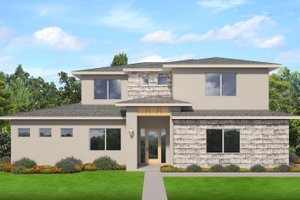 Contemporary Exterior - Front Elevation Plan #1058-215