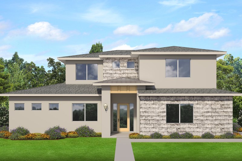 Architectural House Design - Contemporary Exterior - Front Elevation Plan #1058-215