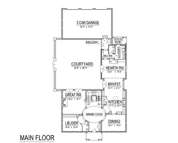 Colonial Floor Plan - Main Floor Plan #458-6