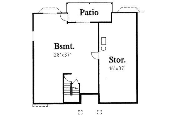 Floor Plan - Lower Floor House Plan #303-308 - 3 bed, 2.5 bath