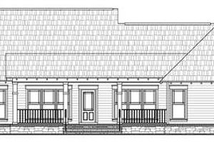 Exterior - Rear Elevation for Craftsman House Plan #21-279 - 3 bed, 2 bath