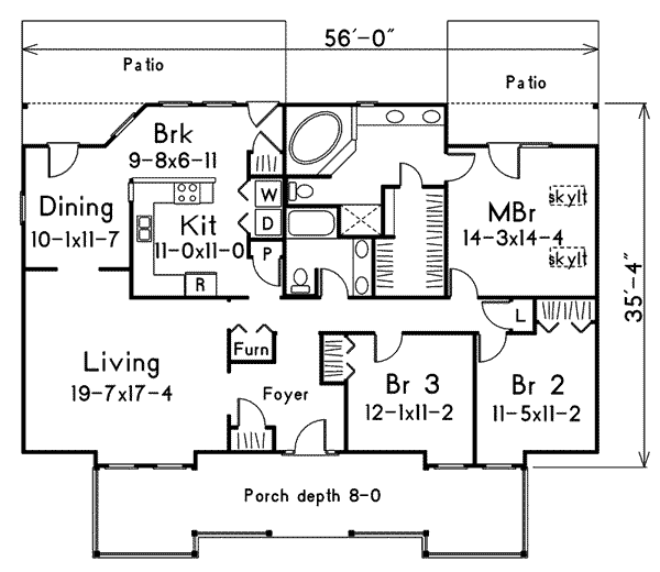 Home Plan - Ranch Floor Plan - Main Floor Plan #57-238