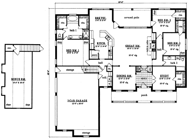 Farmhouse Floor Plan - Main Floor Plan #42-266