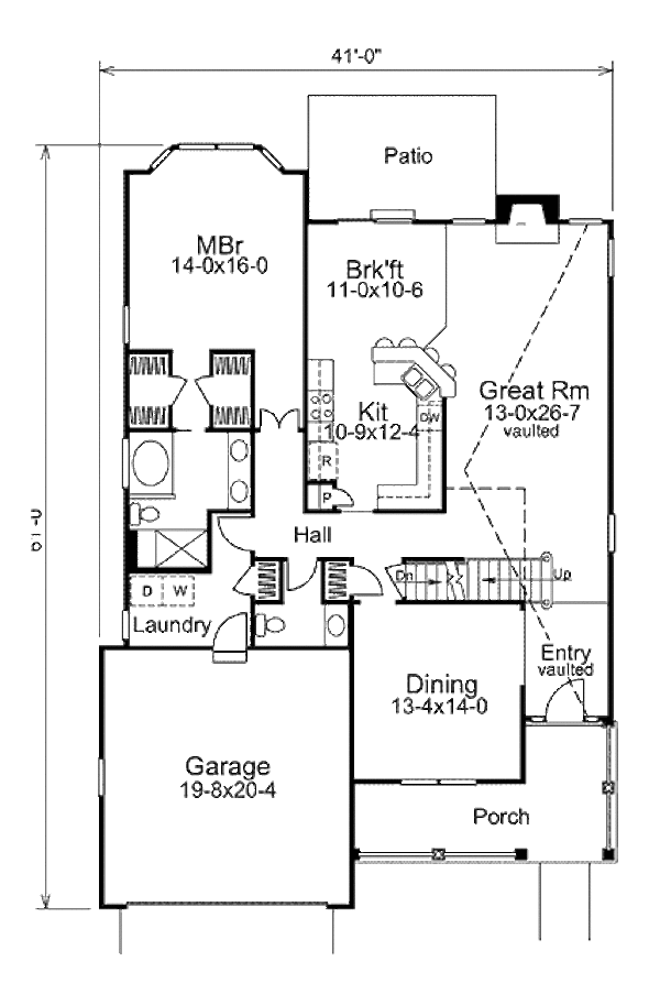 House Blueprint - Farmhouse Floor Plan - Main Floor Plan #57-299