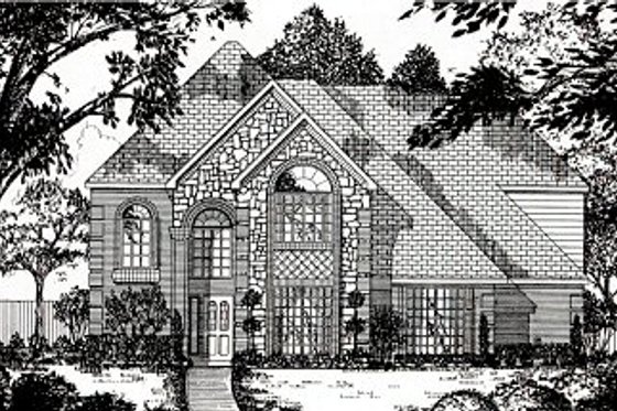 Exterior - Front Elevation for European House Plan #62-145 - 4 bed, 2.5 bath