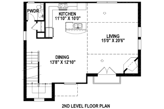Floor Plan - Upper Floor for Modern House Plan #141-262 - 2 bed, 2.5 bath