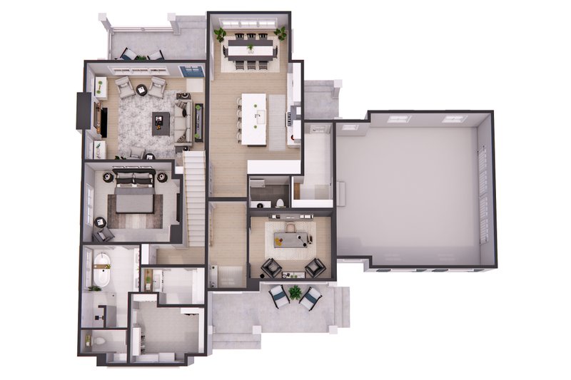 Dream House Plan - Floor Plan - Main Floor 1 for Farmhouse House Plan #51-1272 - 4 bed, 3.5 bath