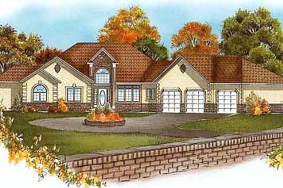 Exterior - Front Elevation for Traditional House Plan #409-103 - 2 bed, 2.5 bath