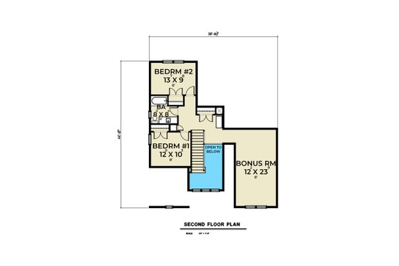 Floor Plan - Upper Floor for Farmhouse House Plan #1070-175 - 3 bed, 2.5 bath