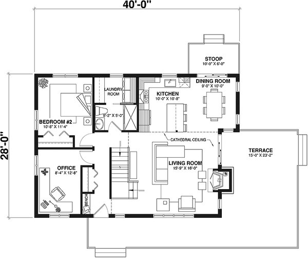 Architectural House Design - Modern Floor Plan - Main Floor Plan #23-2019