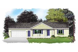 Ranch Exterior - Front Elevation Plan #49-271