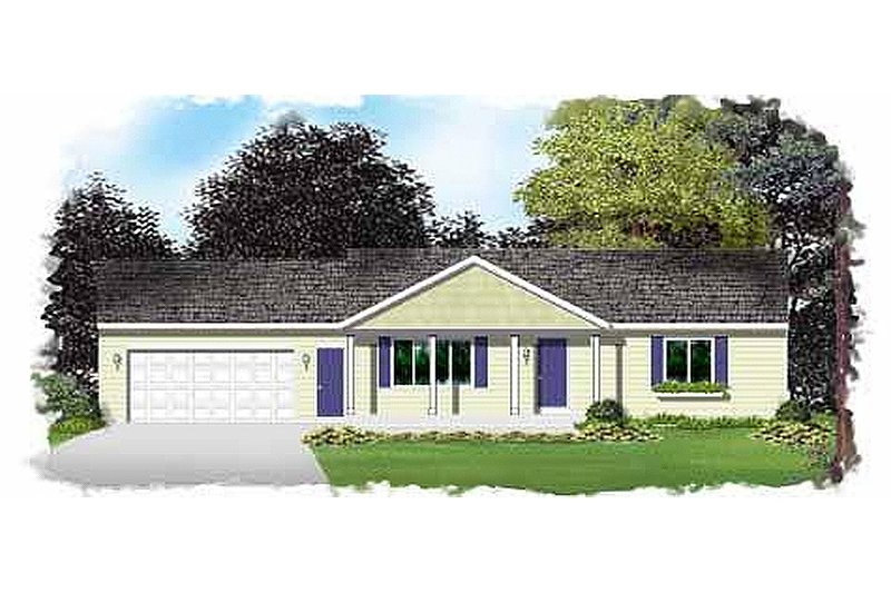 Ranch Style House Plan - 2 Beds 2 Baths 1092 Sq/Ft Plan #49-271