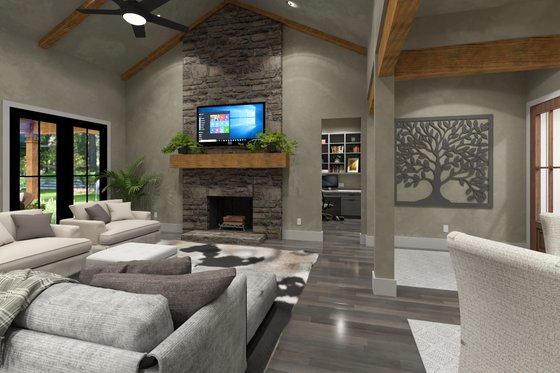 Interior - Family Room for Cottage House Plan #120-285 - 3 bed, 2.5 bath