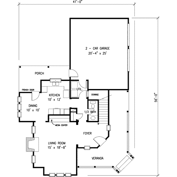Dream House Plan - Victorian Floor Plan - Main Floor Plan #410-191
