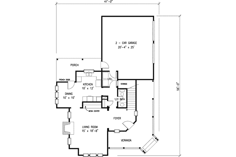Home Plan - Floor Plan - Main Floor for Victorian House Plan #410-191 - 3 bed, 2.5 bath
