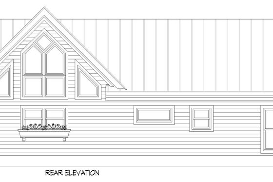 Exterior - Rear Elevation for Southern House Plan #932-1171 - 4 bed, 4 bath