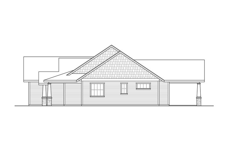Architectural House Design - Exterior - Other Elevation 1 for Craftsman House Plan #124-1280 - 3 bed, 2.5 bath