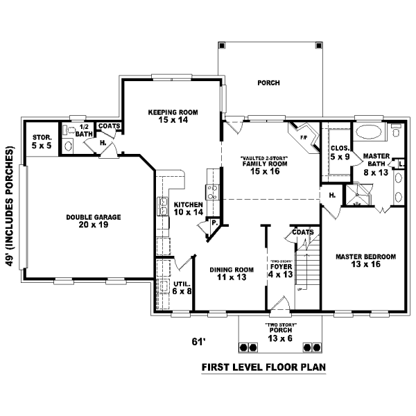 Classical Floor Plan - Main Floor Plan #81-13654