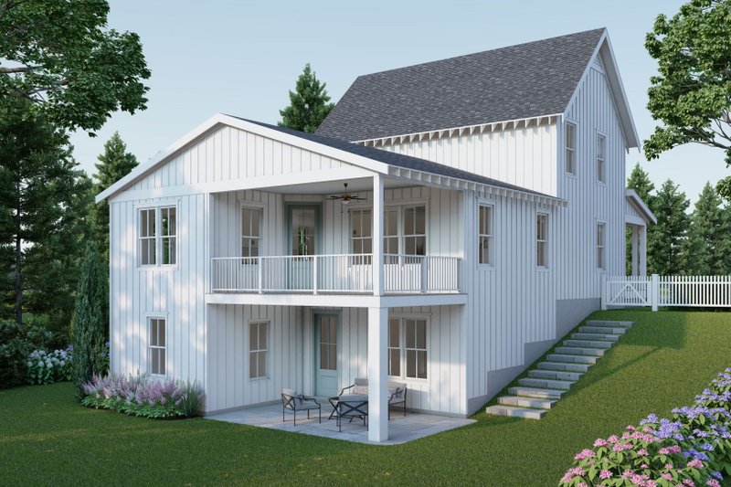 Dream House Plan - Exterior - Rear Elevation for Farmhouse House Plan #461-92 - 5 bed, 3.5 bath