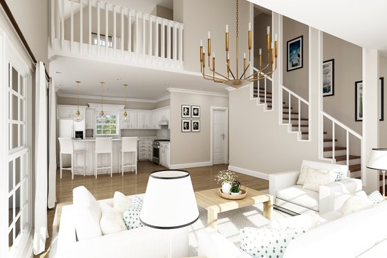 Interior - Family Room 1 for Log House Plan #45-612 - 3 bed, 2.5 bath