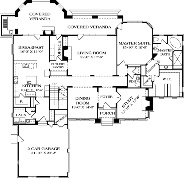 Home Plan - European Floor Plan - Main Floor Plan #453-53