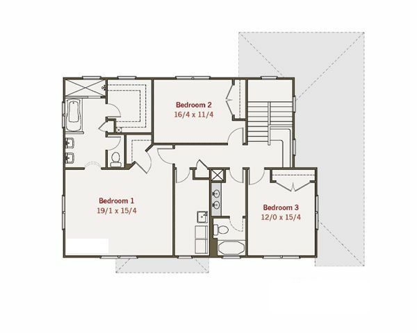 Craftsman Floor Plan - Upper Floor Plan #461-15